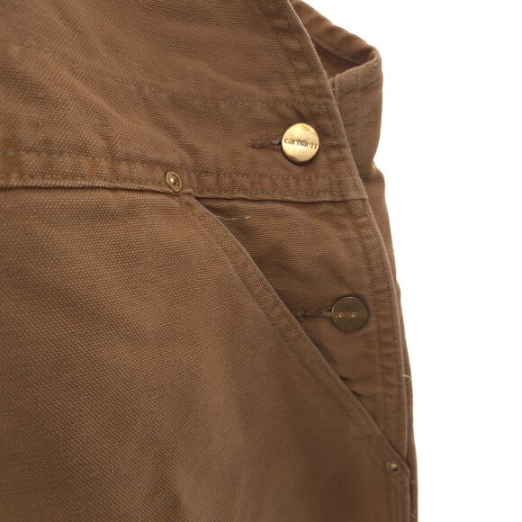 VTG Carhartt Mens 54x30 ? No Size Tag Brown Duck Canvas Bib Overall Double Knee - Picture 4 of 16